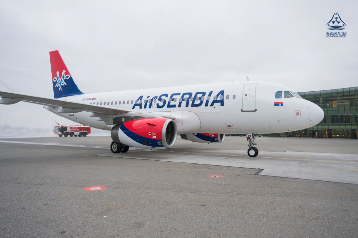 “Air Serbia”nın Belqrad - Bakı reysi Heydər Əliyev Beynəlxalq Aeroportunda qarşılanıb 