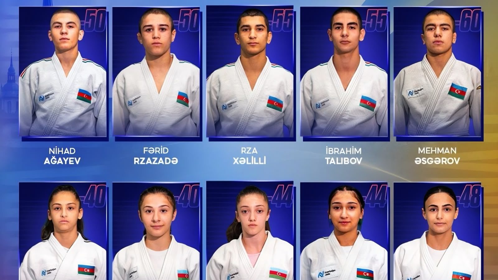 Azərbaycanın yeniyetmə cüdoçuları Avropa çempionatında ilk gündə 5 medal qazanıblar